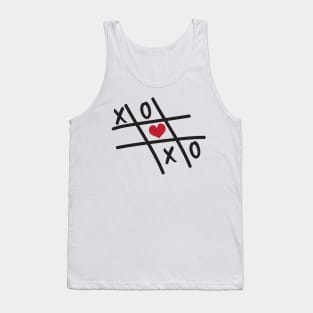 Tic Tac Toe XOXO Red heart Tank Top